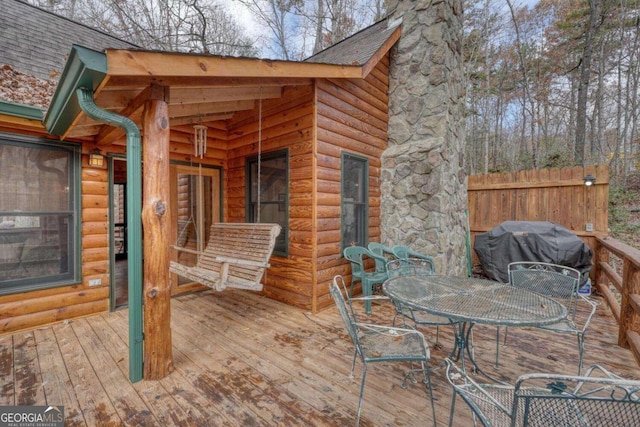 2479 Plum Orchard Rd Unit 1 & 2, Clayton, GA 30525 - deck with grilling area and outdoor dining area