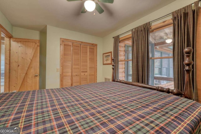 2479 Plum Orchard Rd Unit 1 & 2, Clayton, GA 30525 - bedroom featuring a closet and a ceiling fan