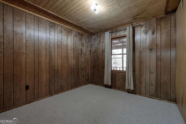 2479 Plum Orchard Rd Unit 1 & 2, Clayton, GA 30525 - empty room featuring wood walls, wooden ceiling, and carpet flooring