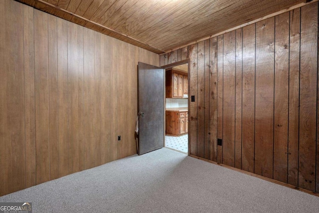2479 Plum Orchard Rd Unit 1 & 2, Clayton, GA 30525 - carpeted empty room with wooden ceiling and wood walls