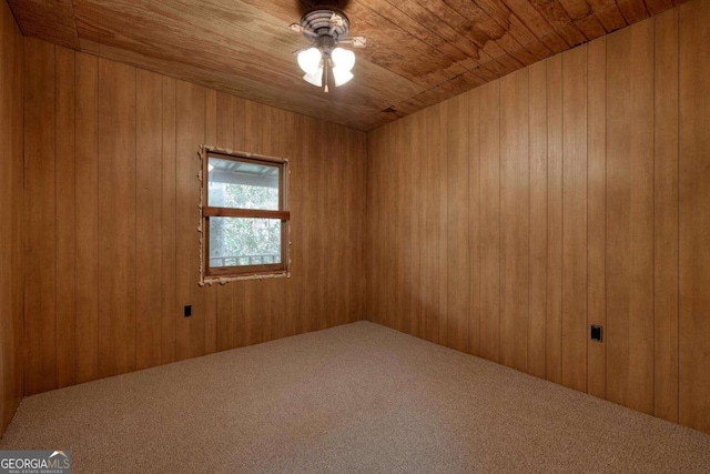 2479 Plum Orchard Rd Unit 1 & 2, Clayton, GA 30525 - carpeted spare room featuring wooden walls, ceiling fan, and wooden ceiling