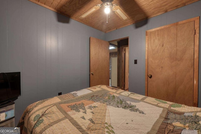 2479 Plum Orchard Rd Unit 1 & 2, Clayton, GA 30525 - bedroom featuring a ceiling fan and wooden ceiling