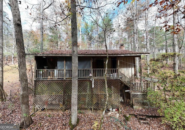 2479 Plum Orchard Rd Unit 1 & 2, Clayton, GA 30525 - back of house featuring a chimney and stairway