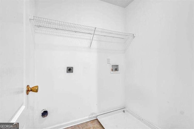 washroom with electric dryer hookup, laundry area, and hookup for a washing machine