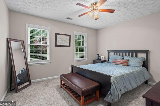 5663 Brookstone Dr NW, Acworth, GA 30101 - bedroom featuring baseboards, visible vents, a textured ceiling, and multiple windows