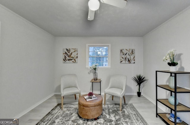 21 W Lake Dr, Oxford, GA 30054 - sitting room featuring wood finished floors, ceiling fan, and baseboards