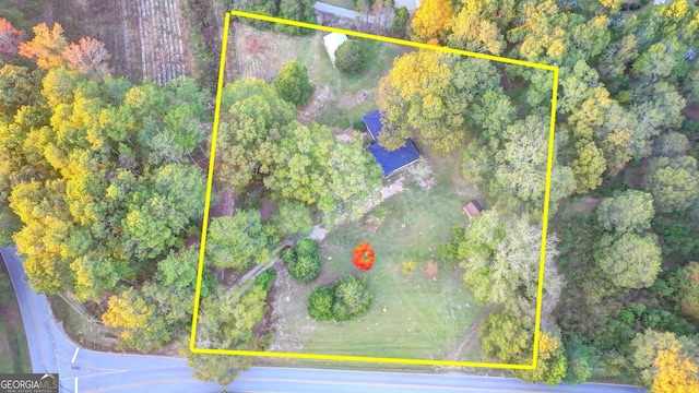 21 W Lake Dr, Oxford, GA 30054 - drone / aerial view featuring a wooded view