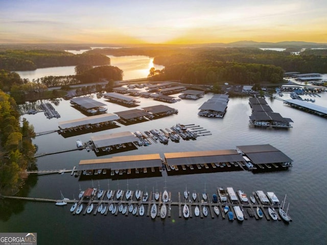 6477 Old Shadburn Ferry Rd, Buford, GA 30518 - aerial view at dusk of view of marina and a water view