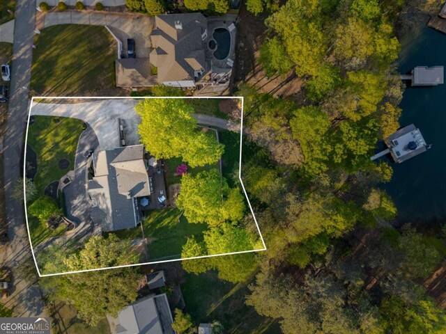 6477 Old Shadburn Ferry Rd, Buford, GA 30518 - aerial view of property's location featuring property boundaries highlighted