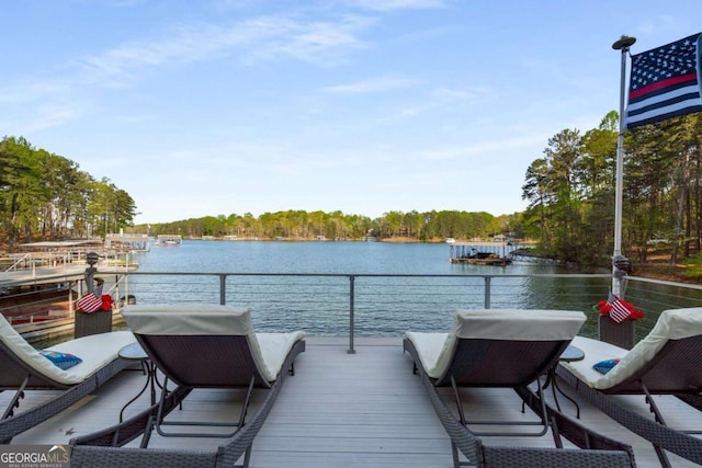 6477 Old Shadburn Ferry Rd, Buford, GA 30518 - dock with a water view and a balcony