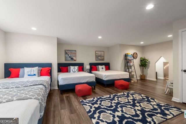 6477 Old Shadburn Ferry Rd, Buford, GA 30518 - bedroom featuring wood finished floors, recessed lighting, and baseboards