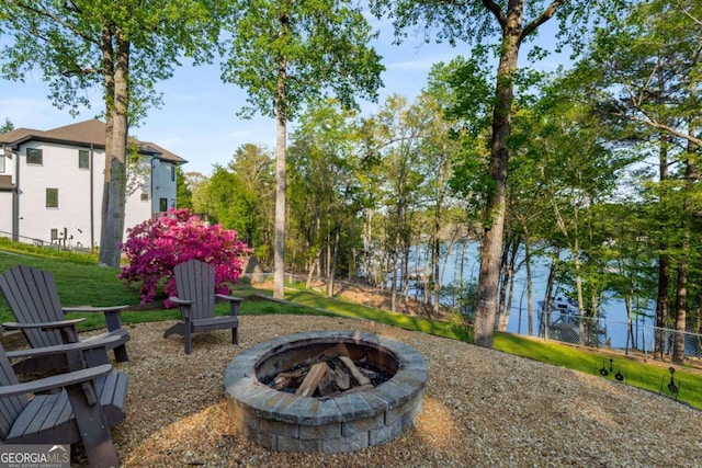 6477 Old Shadburn Ferry Rd, Buford, GA 30518 - view of yard with a fire pit and fence