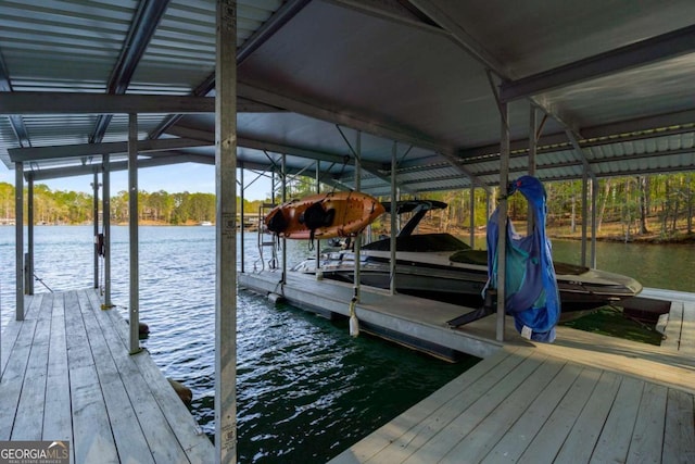 6477 Old Shadburn Ferry Rd, Buford, GA 30518 - dock area with boat lift and a water view