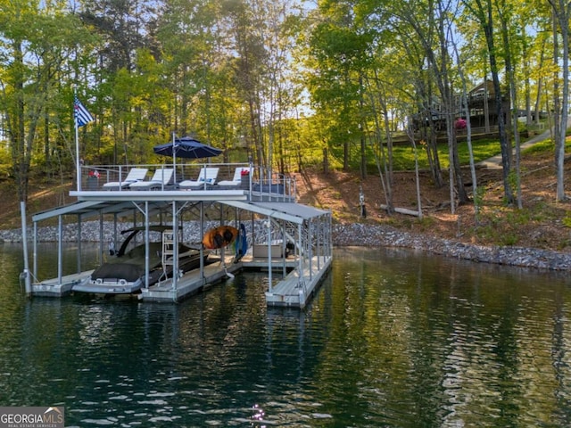 6477 Old Shadburn Ferry Rd, Buford, GA 30518 - dock with a water view and boat lift