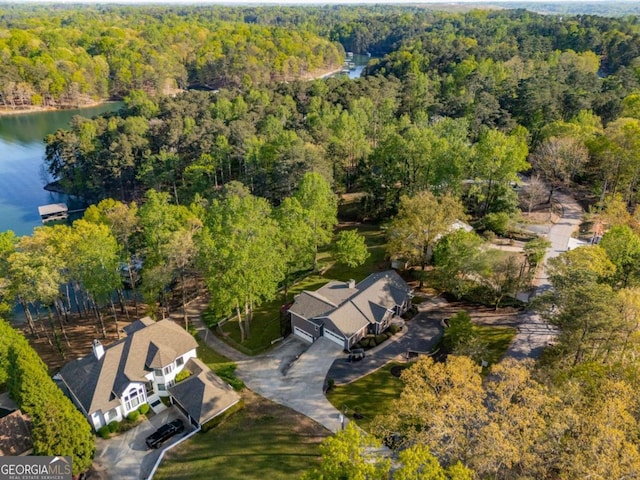 6477 Old Shadburn Ferry Rd, Buford, GA 30518 - aerial view of property's location featuring a heavily wooded area and a nearby body of water