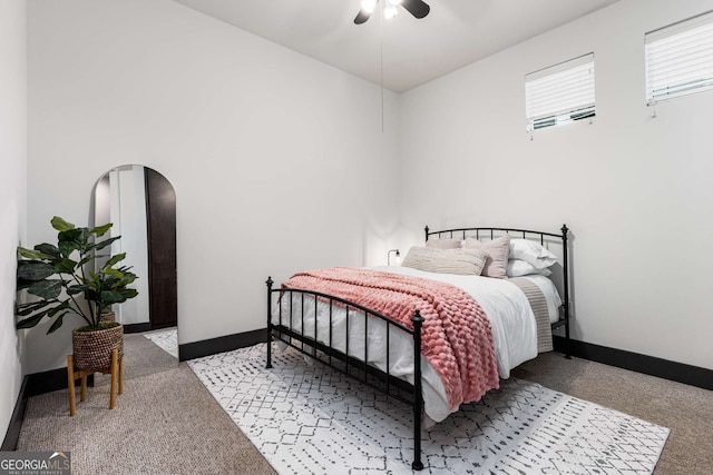 747 Ralph Mcgill Blvd NE Unit 223, Atlanta, GA 30312 - carpeted bedroom featuring baseboards and ceiling fan