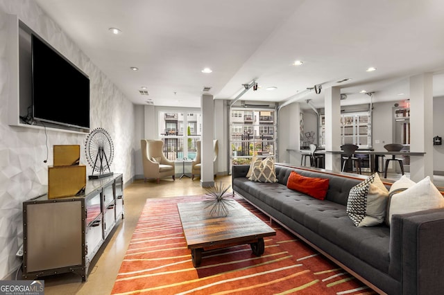 747 Ralph Mcgill Blvd NE Unit 223, Atlanta, GA 30312 - living area featuring recessed lighting