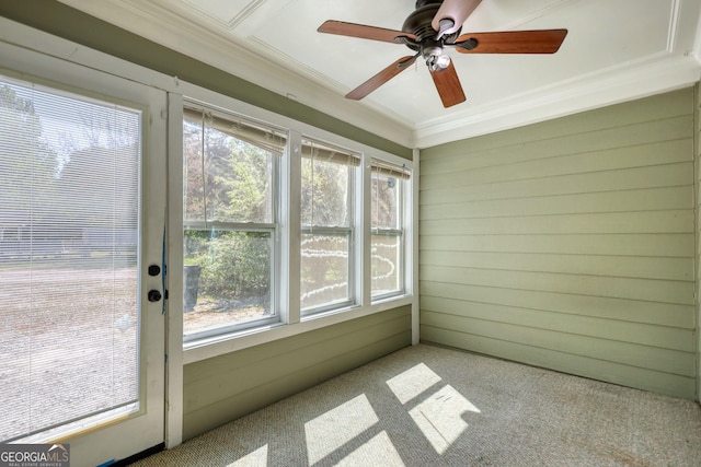 72 Grayson New Hope Rd, Grayson, GA 30017 - unfurnished sunroom with french doors and a ceiling fan