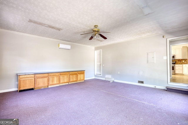 72 Grayson New Hope Rd, Grayson, GA 30017 - unfurnished room featuring dark colored carpet, baseboards, a ceiling fan, and crown molding