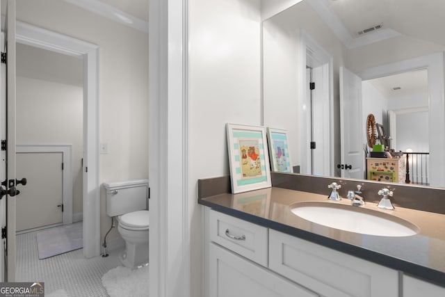 1116 Dan Johnson Rd NE, Atlanta, GA 30307 - bathroom featuring toilet, visible vents, tile patterned flooring, and vanity