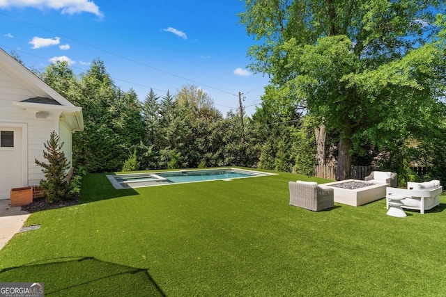1116 Dan Johnson Rd NE, Atlanta, GA 30307 - view of yard with a fire pit and an outdoor pool