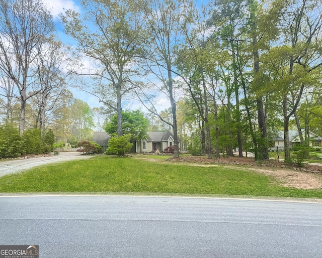 view of front of home featuring a front lawn