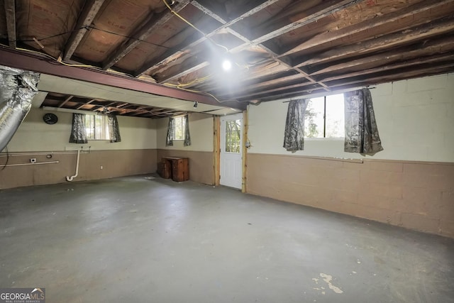 139 Cherokee Dr, Jackson, GA 30233 - basement featuring a healthy amount of sunlight and concrete block wall