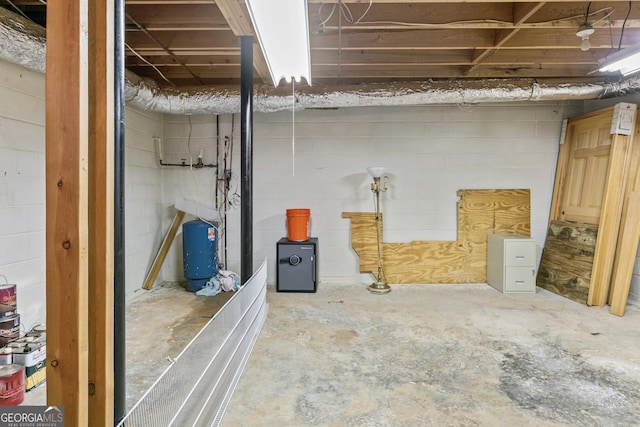3588 SW Highridge Dr, Conyers, GA 30094 - unfinished basement featuring concrete block wall