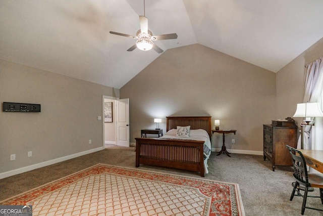 170 Elliot Cir, Watkinsville, GA 30677 - carpeted bedroom with vaulted ceiling and a ceiling fan
