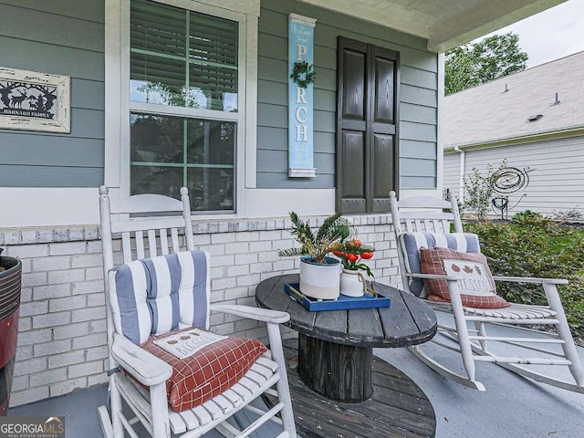view of patio / terrace with a porch
