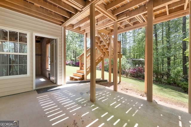 view of unfurnished sunroom