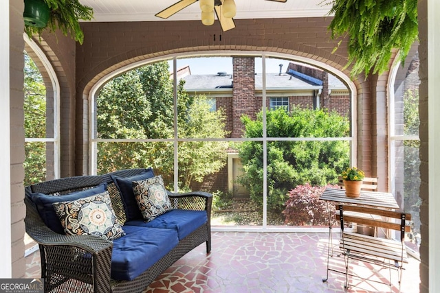 812 E Ponce De Leon Ave, Decatur, GA 30030 - sunroom with ceiling fan