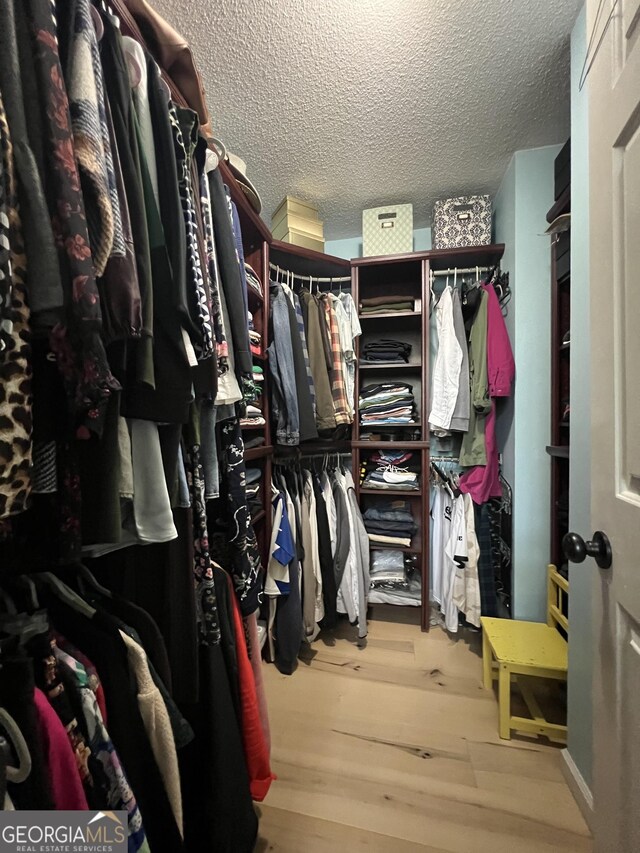 spacious closet featuring wood finished floors