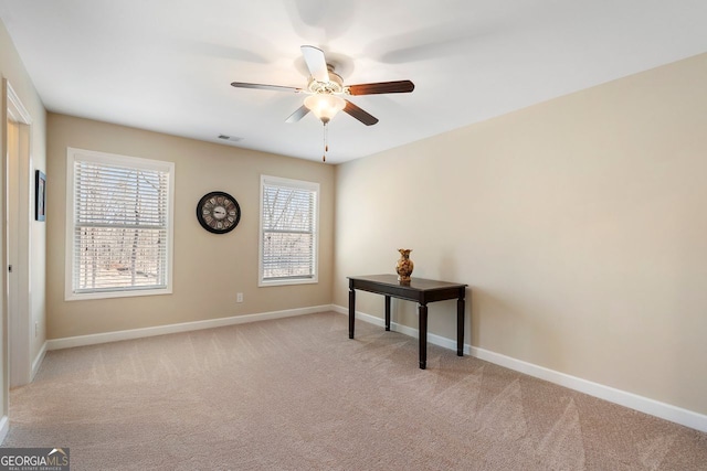 4538 Sterling Pointe Dr NW, Kennesaw, GA 30152 - empty room with light carpet, a ceiling fan, and baseboards