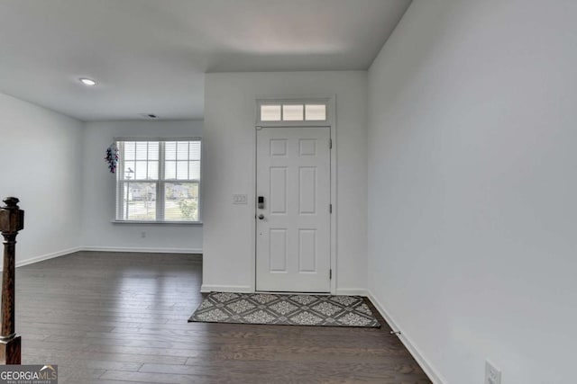 5530 Bower Pl, Cumming, GA 30028 - entrance foyer featuring baseboards and dark wood finished floors