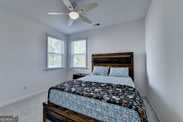 5530 Bower Pl, Cumming, GA 30028 - bedroom with visible vents, baseboards, ceiling fan, and carpet