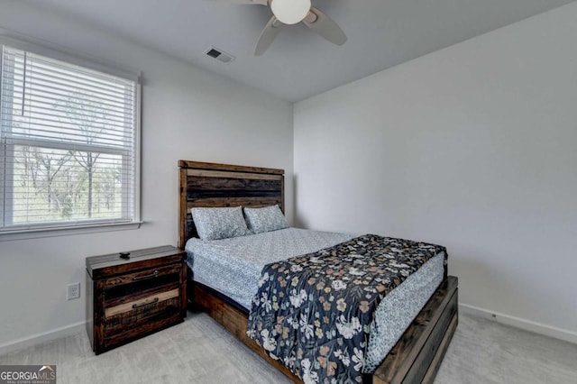 5530 Bower Pl, Cumming, GA 30028 - carpeted bedroom with visible vents, baseboards, and ceiling fan
