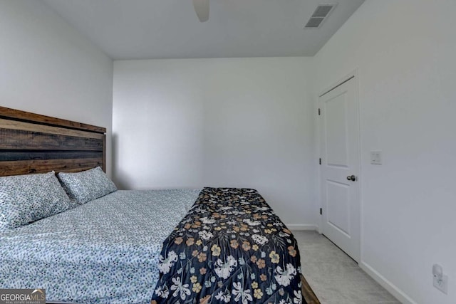 5530 Bower Pl, Cumming, GA 30028 - carpeted bedroom featuring ceiling fan, baseboards, and visible vents