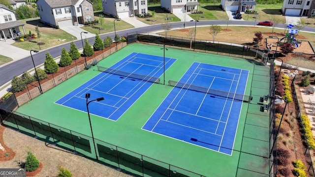 5530 Bower Pl, Cumming, GA 30028 - view of sport court featuring a residential view and fence