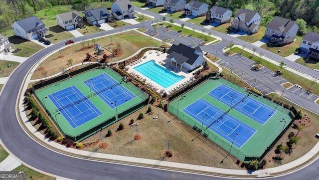 5530 Bower Pl, Cumming, GA 30028 - birds eye view of property with a residential view