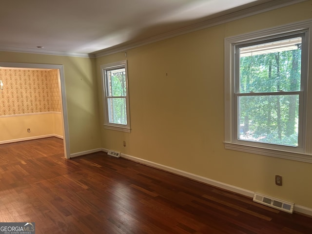 10 Horseshoe Bend Rd SW, Rome, GA 30165 - interior space featuring crown molding, baseboards, visible vents, and dark wood finished floors