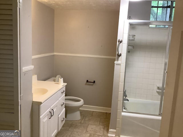 10 Horseshoe Bend Rd SW, Rome, GA 30165 - full bathroom with toilet, baseboards, vanity, and shower / washtub combination