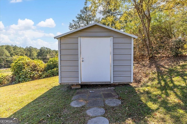 view of shed