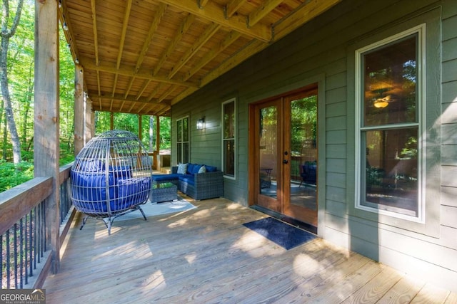 318 Lees Ride Unit 8, Mccaysville, GA 30555 - wooden terrace featuring french doors