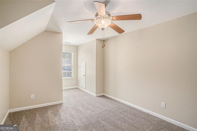 3459 Village Park Ln, Atlanta, GA 30331 - bonus room with carpet flooring, baseboards, a ceiling fan, and lofted ceiling