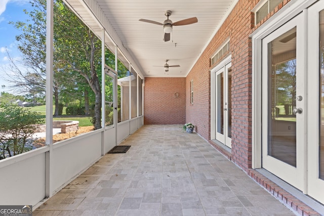911 Larkspur Ln, Saint Marys, GA 31558 - view of patio / terrace featuring french doors and a ceiling fan