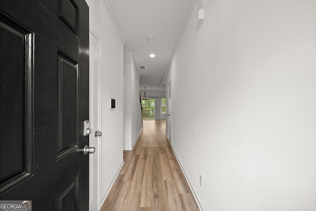 1536 Bluff Valley Cir, Gainesville, GA 30504 - corridor with light wood-style flooring, baseboards, and recessed lighting