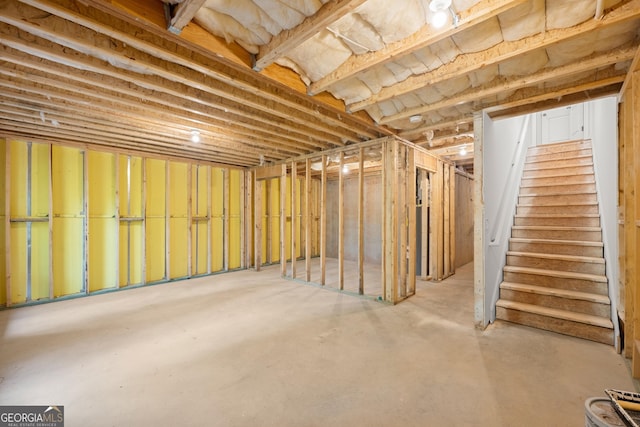 1536 Bluff Valley Cir, Gainesville, GA 30504 - unfinished below grade area with stairway
