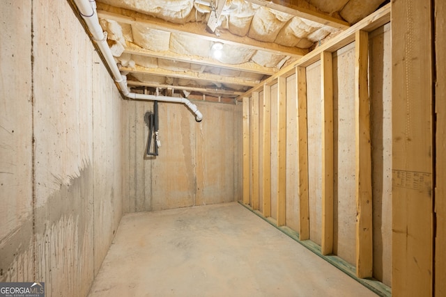 view of unfinished below grade area