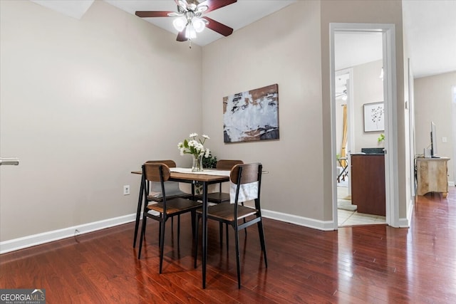 711 Cosmopolitan Dr NE Unit 347, Atlanta, GA 30324 - dining room with wood finished floors, baseboards, and a ceiling fan